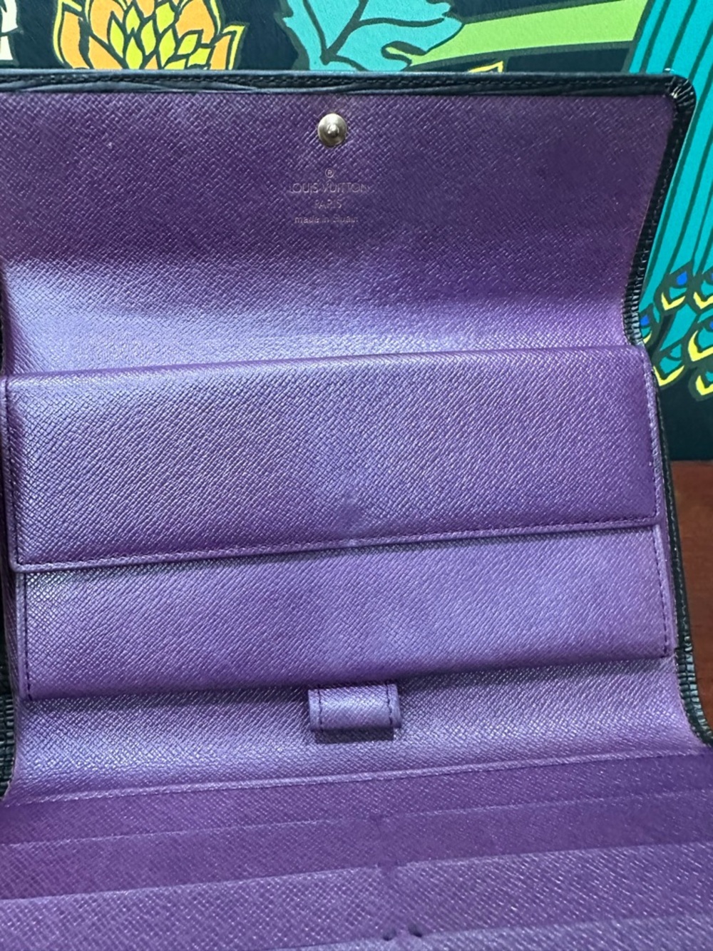Louis Vuitton Epi Leather Long Wallet Black Purple Interior Continental - Picture 7 of 11